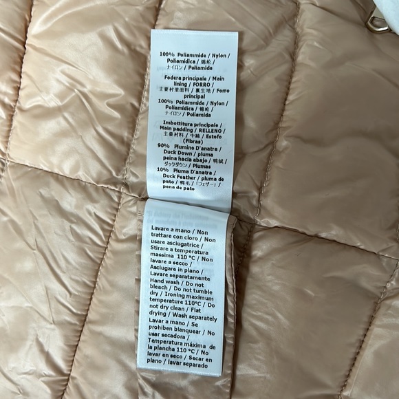 PATRIZIA PEPE Womens down feather puffer zip up jacket cream tan - Picture 9 of 12